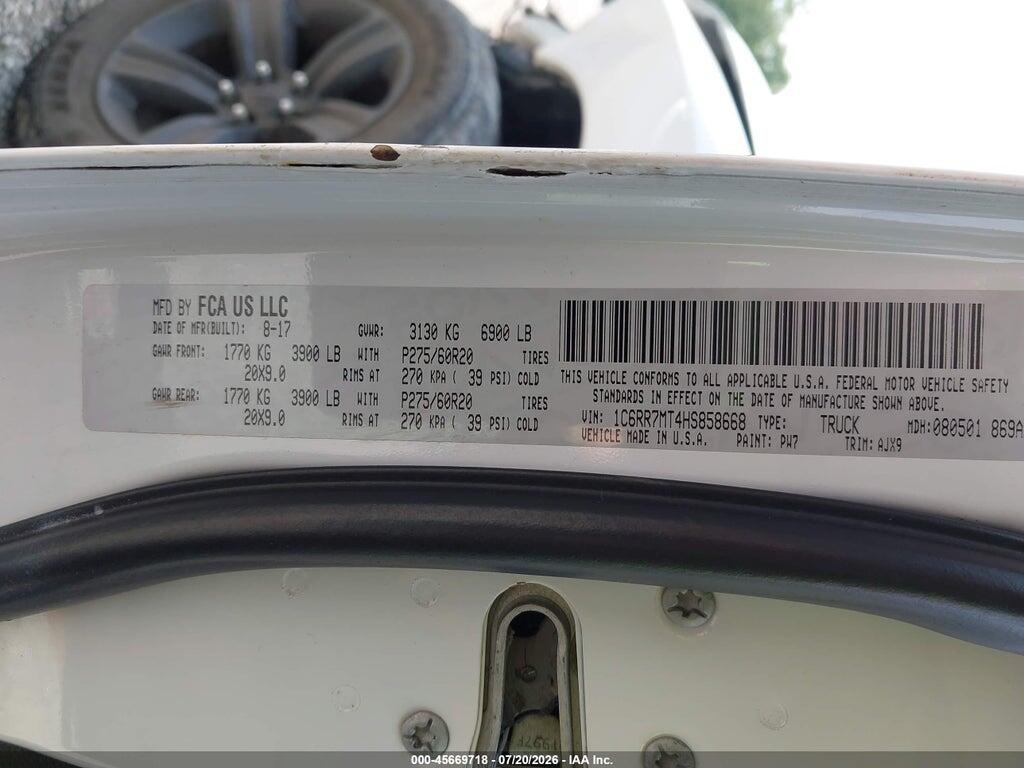 1C6RR7MT4HS858668 2017 RAM 1500 photo no. 9