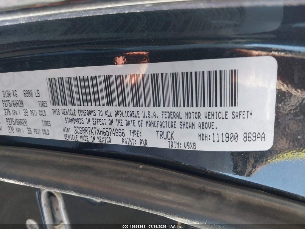 3C6RR7KTXHG574696 2017 RAM 1500 photo no. 9