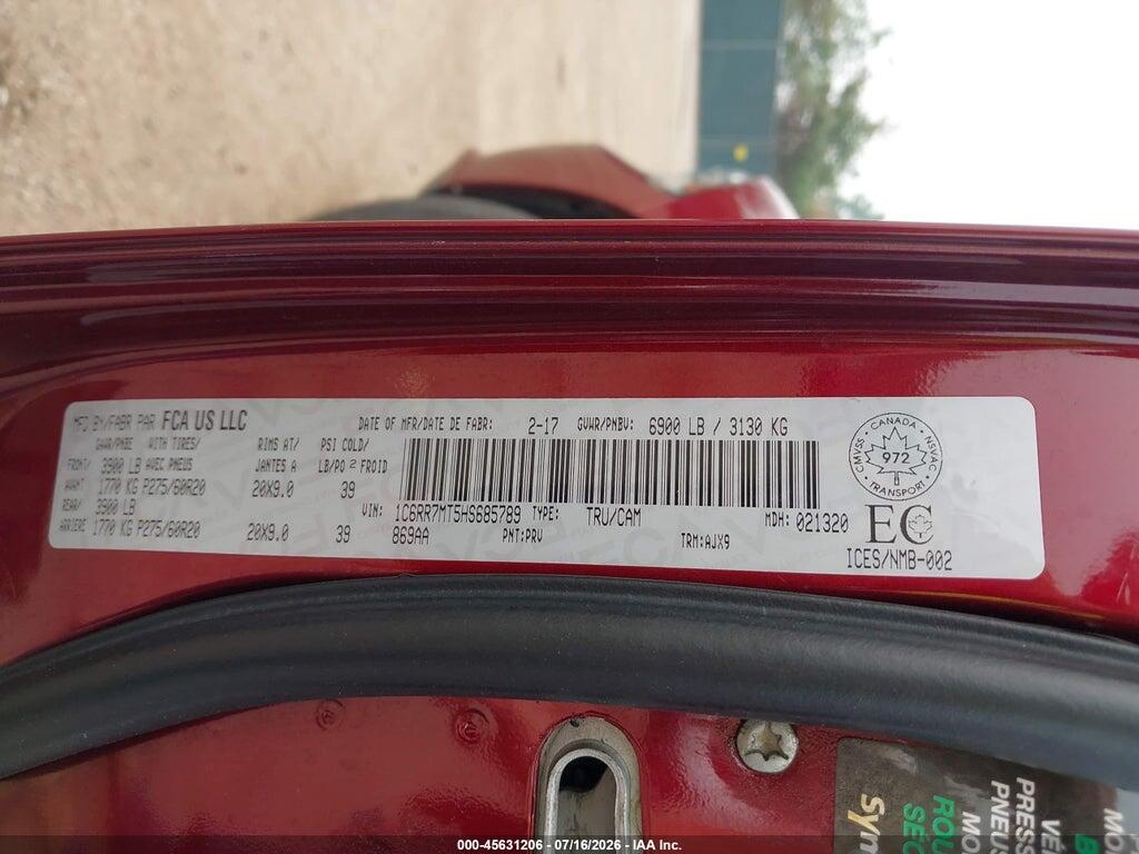 1C6RR7MT5HS685789 2017 RAM 1500 photo no. 9