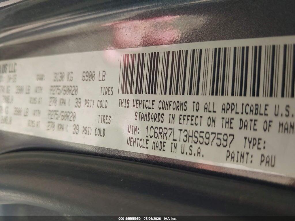 1C6RR7LT3HS597597 2017 RAM 1500 photo no. 9