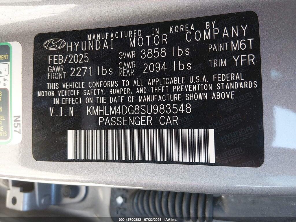 KMHLM4DG8SU983548 2025 HYUNDAI ELANTRA photo no. 9