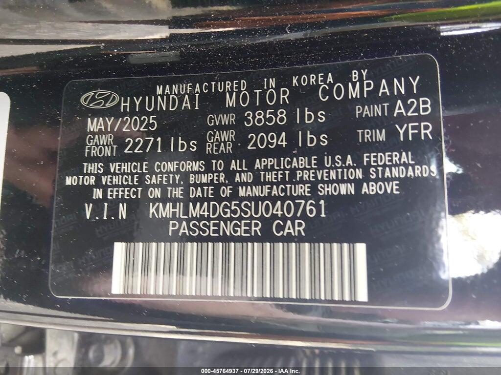 KMHLM4DG5SU040761 2025 HYUNDAI ELANTRA photo no. 9