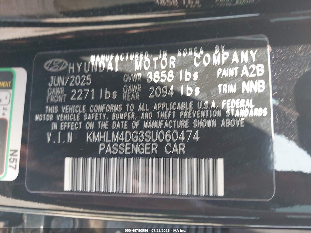 KMHLM4DG3SU060474 2025 HYUNDAI ELANTRA photo no. 9