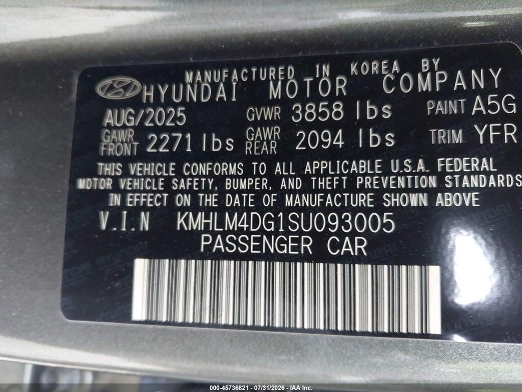 KMHLM4DG1SU093005 2025 HYUNDAI ELANTRA photo no. 9