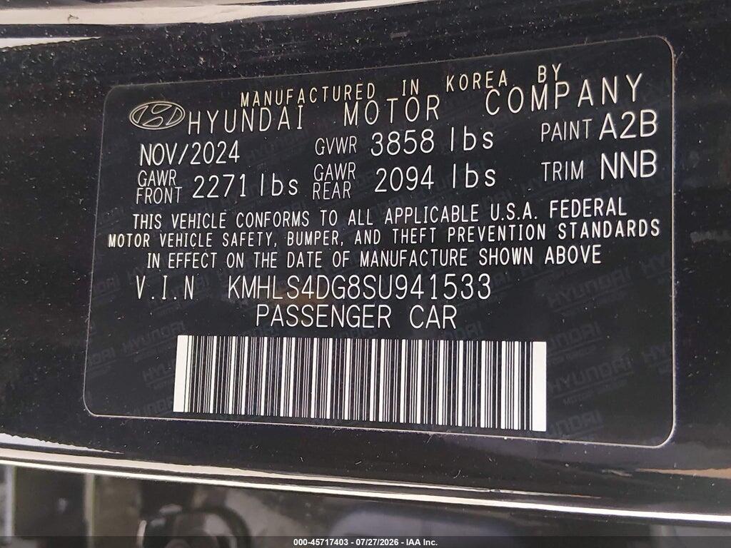 KMHLS4DG8SU941533 2025 HYUNDAI ELANTRA photo no. 9