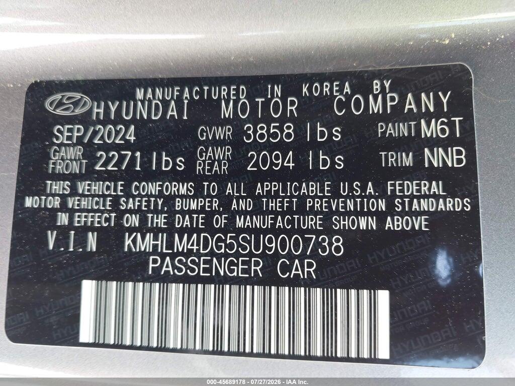 KMHLM4DG5SU900738 2025 HYUNDAI ELANTRA photo no. 9