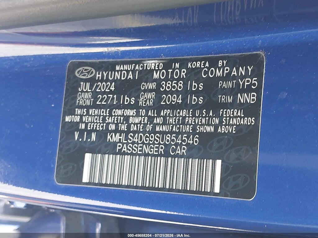 KMHLS4DG9SU854546 2025 HYUNDAI ELANTRA photo no. 9