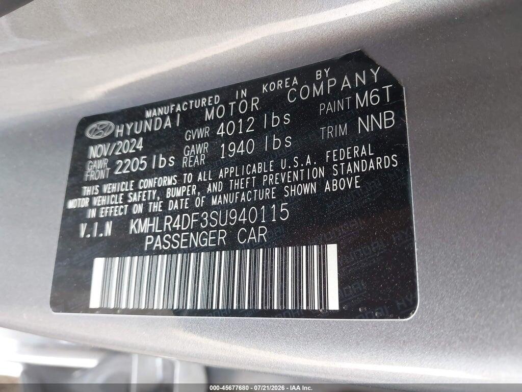 KMHLR4DF3SU940115 2025 HYUNDAI ELANTRA photo no. 9