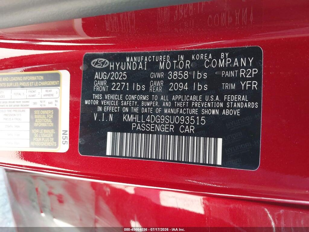 KMHLL4DG9SU093515 2025 HYUNDAI ELANTRA photo no. 9