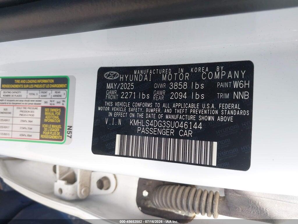 KMHLS4DG3SU046144 2025 HYUNDAI ELANTRA photo no. 9