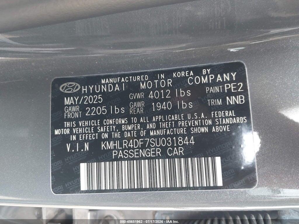 KMHLR4DF7SU031844 2025 HYUNDAI ELANTRA photo no. 9