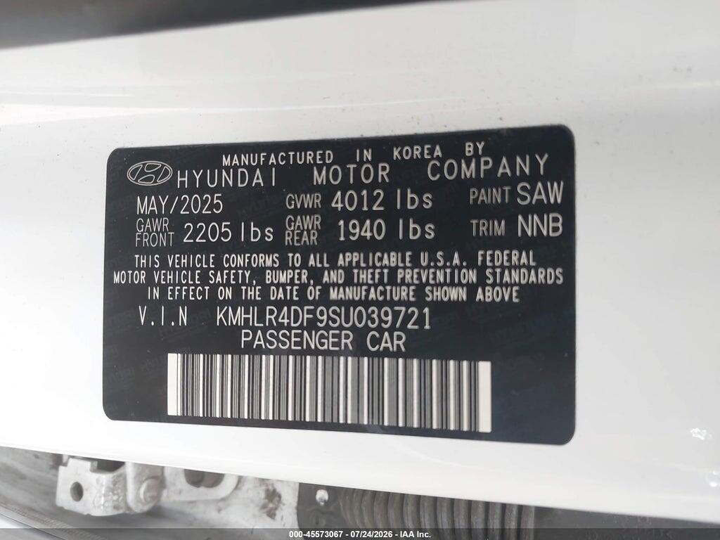 KMHLR4DF9SU039721 2025 HYUNDAI ELANTRA photo no. 9