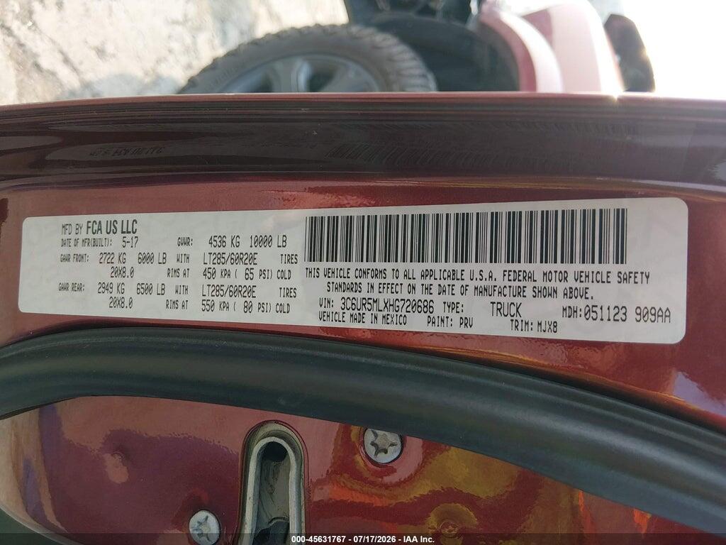 3C6UR5MLXHG720686 2017 RAM 2500 photo no. 9