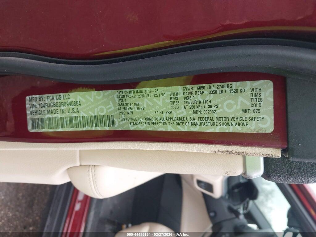 1C4RJGBG3R8940864 2024 JEEP GRAND CHEROKEE photo no. 9
