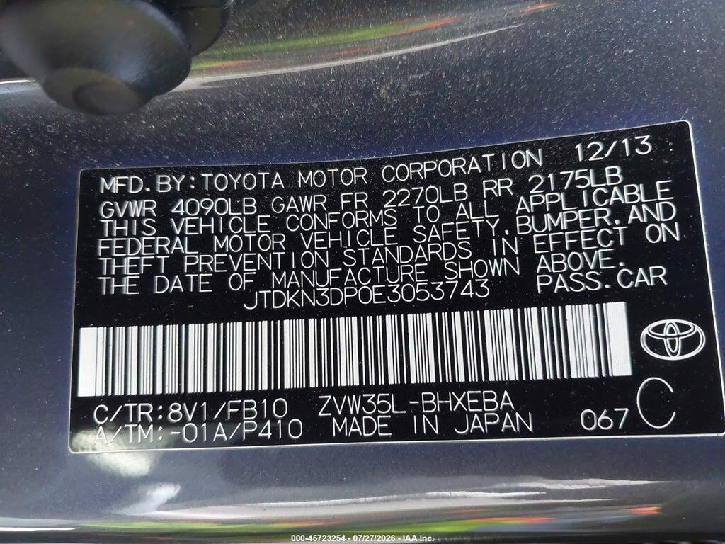 JTDKN3DP0E3053743 2014 TOYOTA PRIUS PLUG-IN photo no. 9