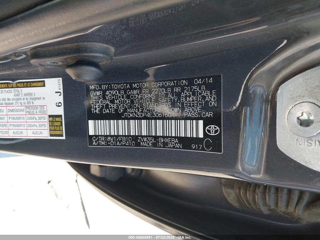 JTDKN3DP4E3061604 2014 TOYOTA PRIUS PLUG-IN photo no. 9