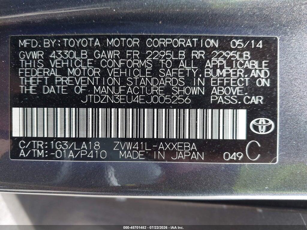 JTDZN3EU4EJ005256 2014 TOYOTA PRIUS V photo no. 9