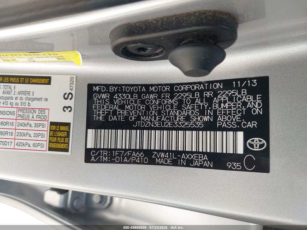 JTDZN3EU2E3325535 2014 TOYOTA PRIUS V photo no. 9