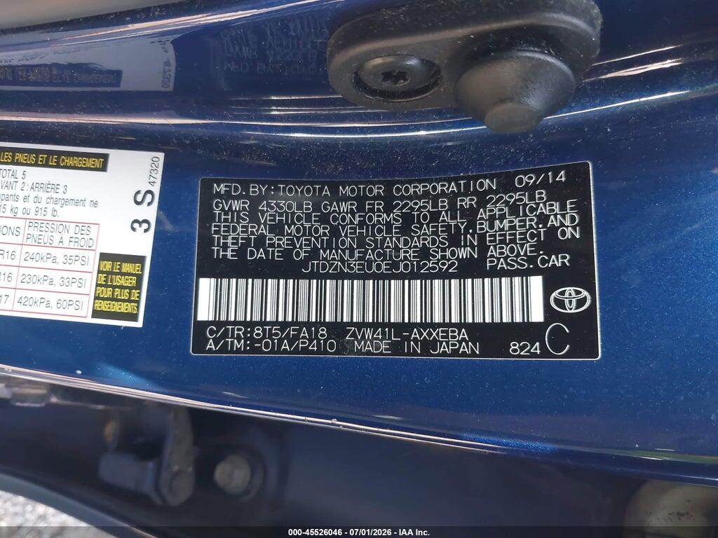 JTDZN3EU0EJ012592 2014 TOYOTA PRIUS V photo no. 9