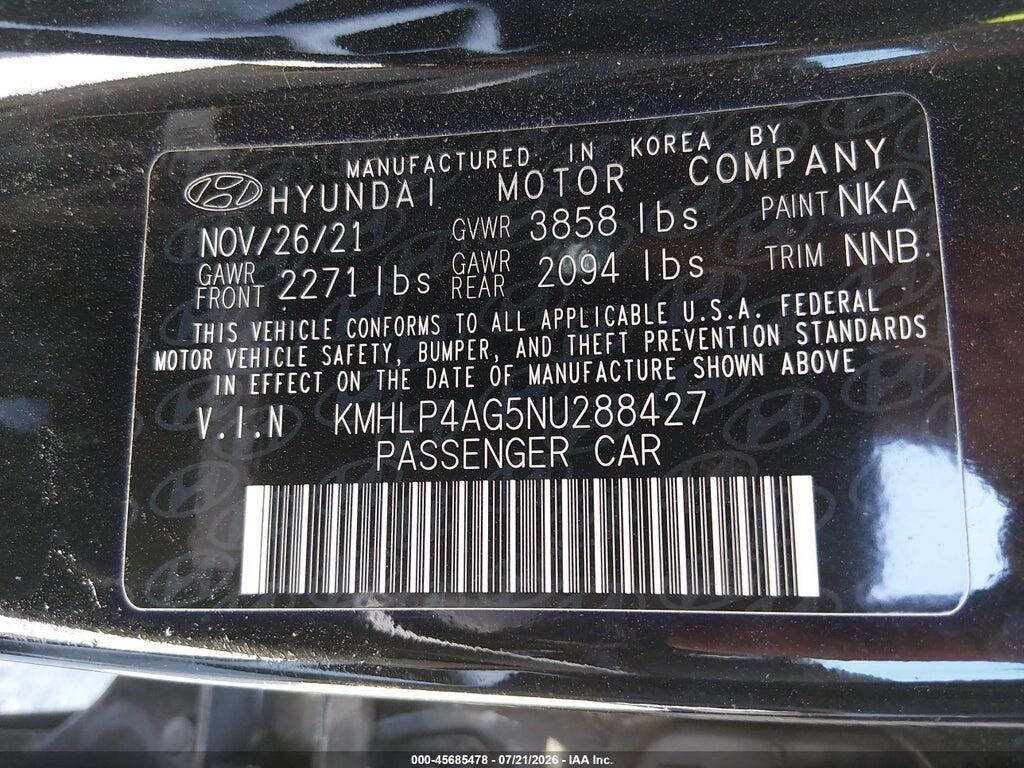 KMHLP4AG5NU288427 2022 HYUNDAI ELANTRA photo no. 9
