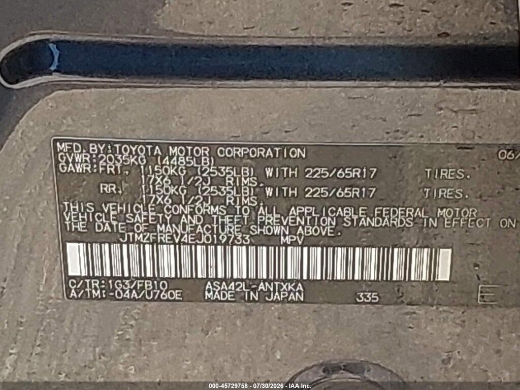 JTMZFREV4EJ019733 2014 TOYOTA RAV4 photo no. 9