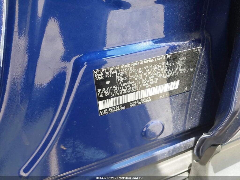2T3YFREVXEW106341 2014 TOYOTA RAV4 photo no. 9