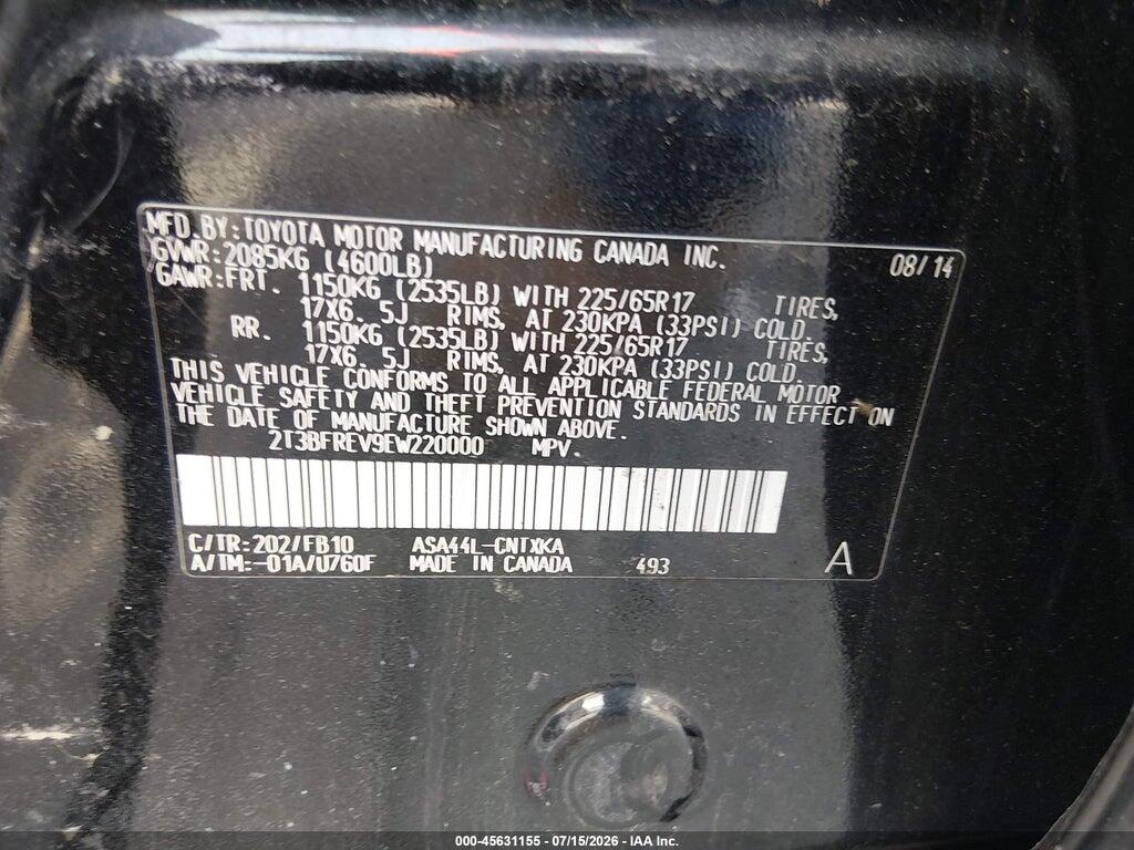 2T3BFREV9EW220000 2014 TOYOTA RAV4 photo no. 9