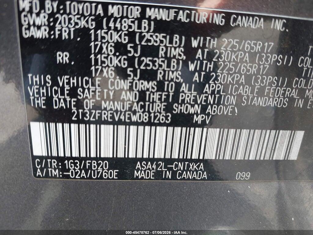 2T3ZFREV4EW081263 2014 TOYOTA RAV4 photo no. 9