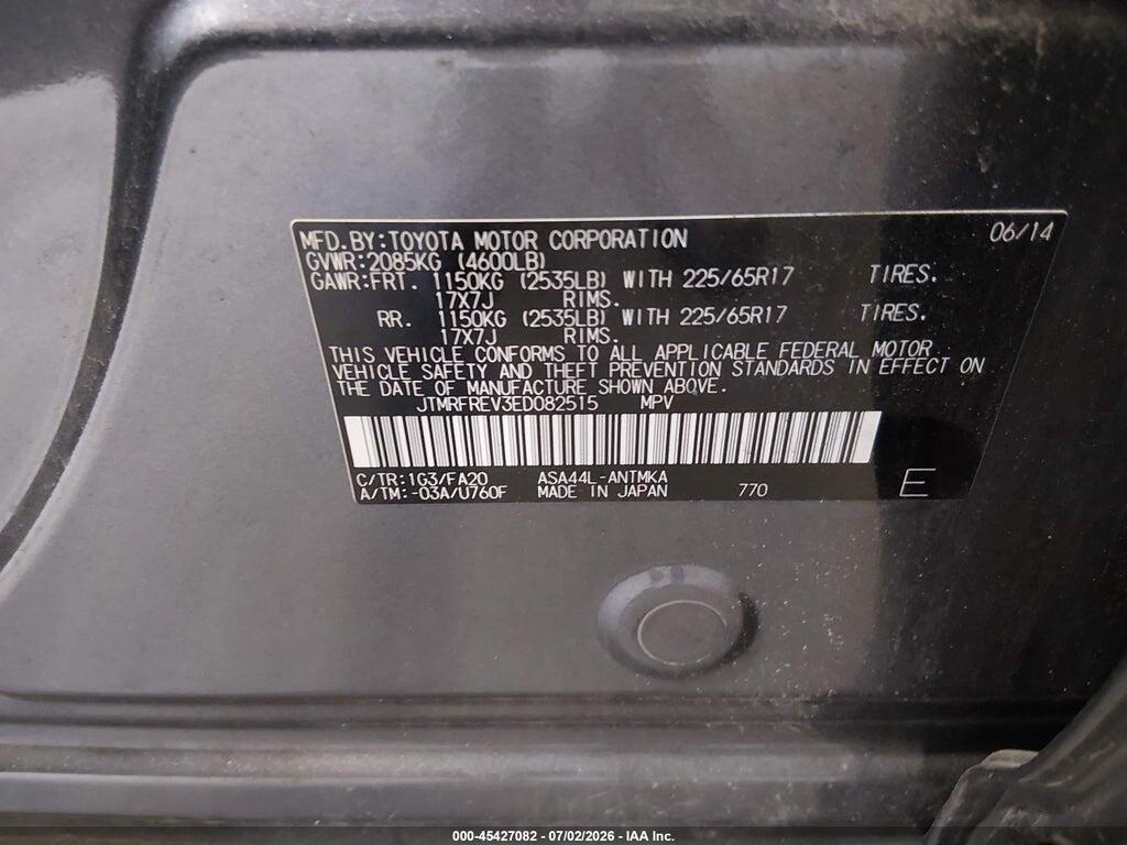 JTMRFREV3ED082515 2014 TOYOTA RAV4 photo no. 9