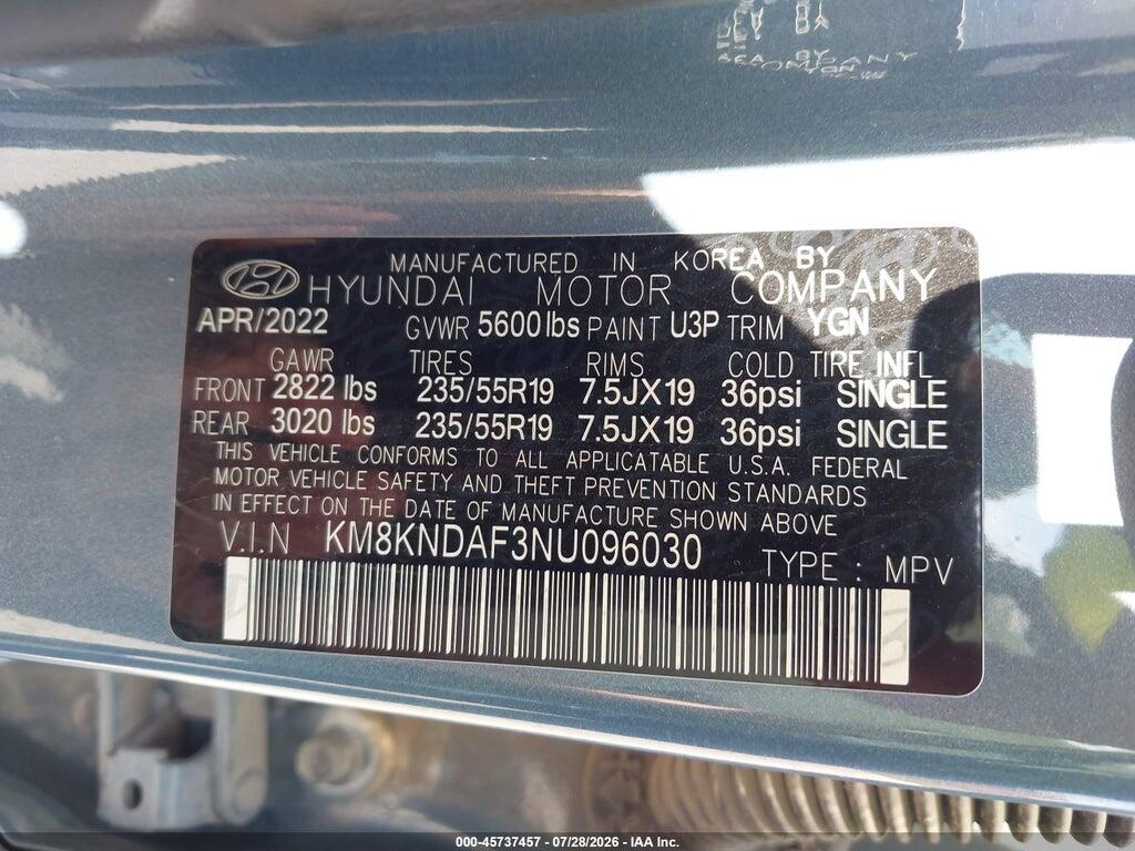 KM8KNDAF3NU096030 2022 HYUNDAI IONIQ 5 photo no. 9
