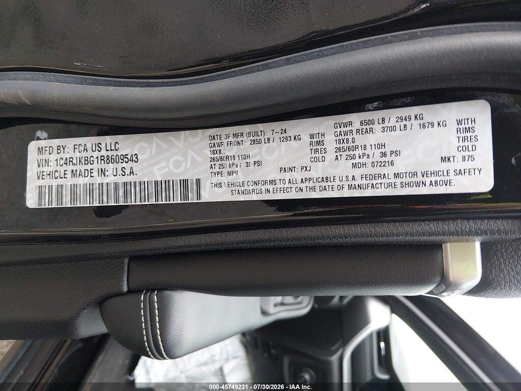 1C4RJKBG1R8609543 2024 JEEP GRAND CHEROKEE L photo no. 9