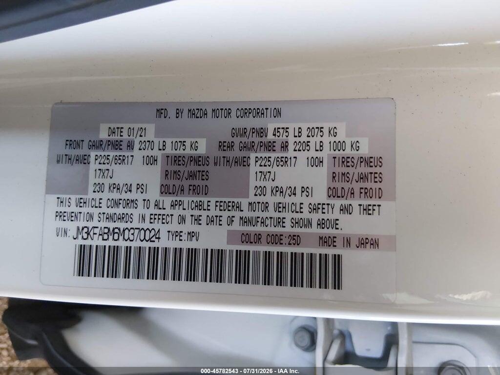 JM3KFABM6M0370024 2021 MAZDA CX-5 photo no. 9