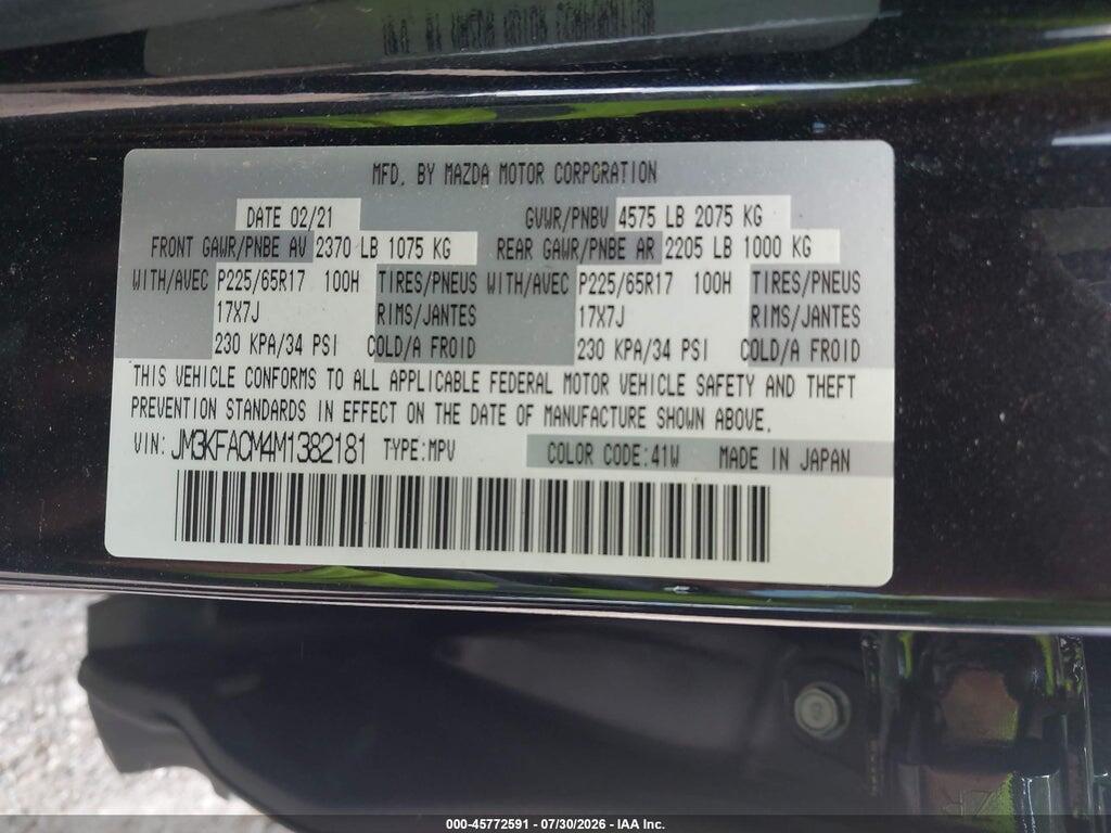 JM3KFACM4M1382181 2021 MAZDA CX-5 photo no. 9