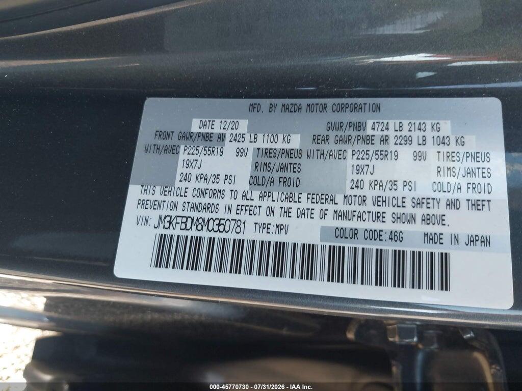 JM3KFBDM8M0350781 2021 MAZDA CX-5 photo no. 9