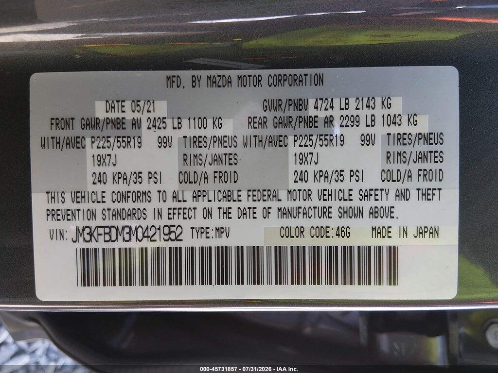 JM3KFBDM3M0421952 2021 MAZDA CX-5 photo no. 9