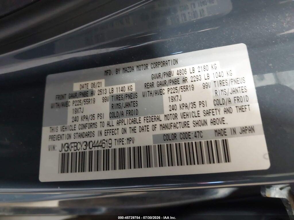 JM3KFBCY3M0444619 2021 MAZDA CX-5 photo no. 9