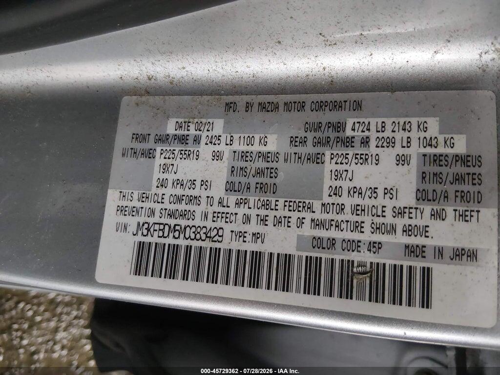 JM3KFBDM5M0383429 2021 MAZDA CX-5 photo no. 9