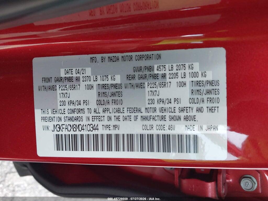 JM3KFACM8M0410344 2021 MAZDA CX-5 photo no. 9
