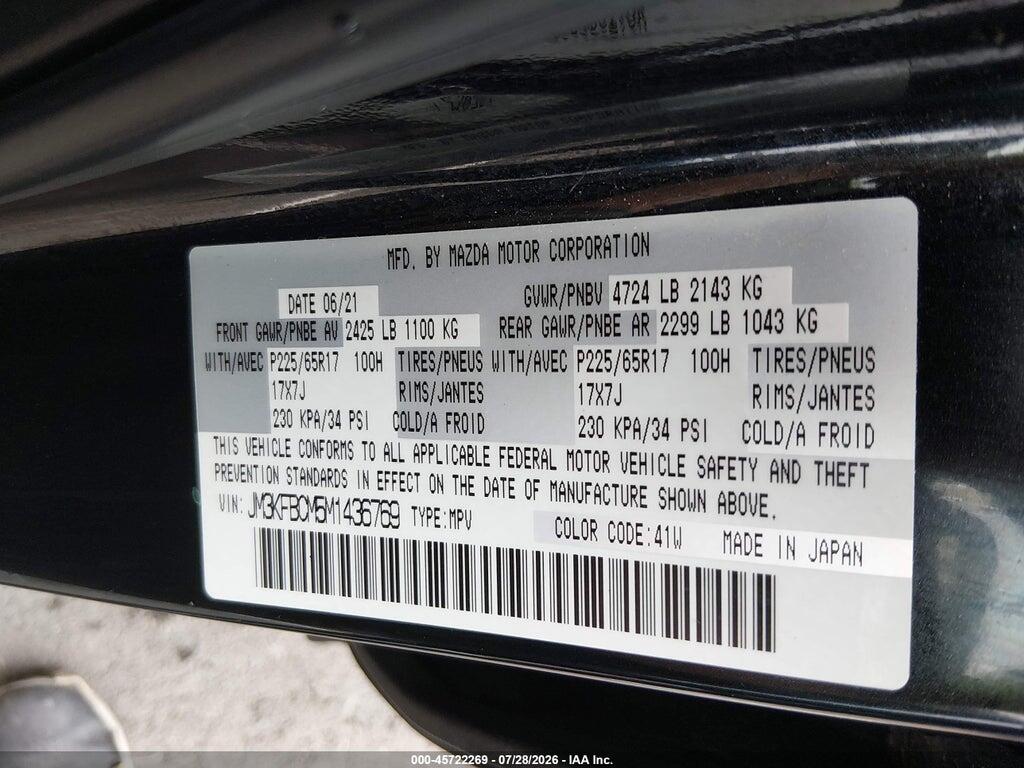JM3KFBCM5M1436769 2021 MAZDA CX-5 photo no. 9