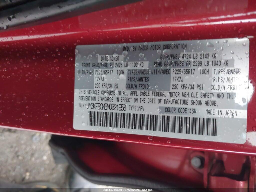 JM3KFBCM6M0321958 2021 MAZDA CX-5 photo no. 9