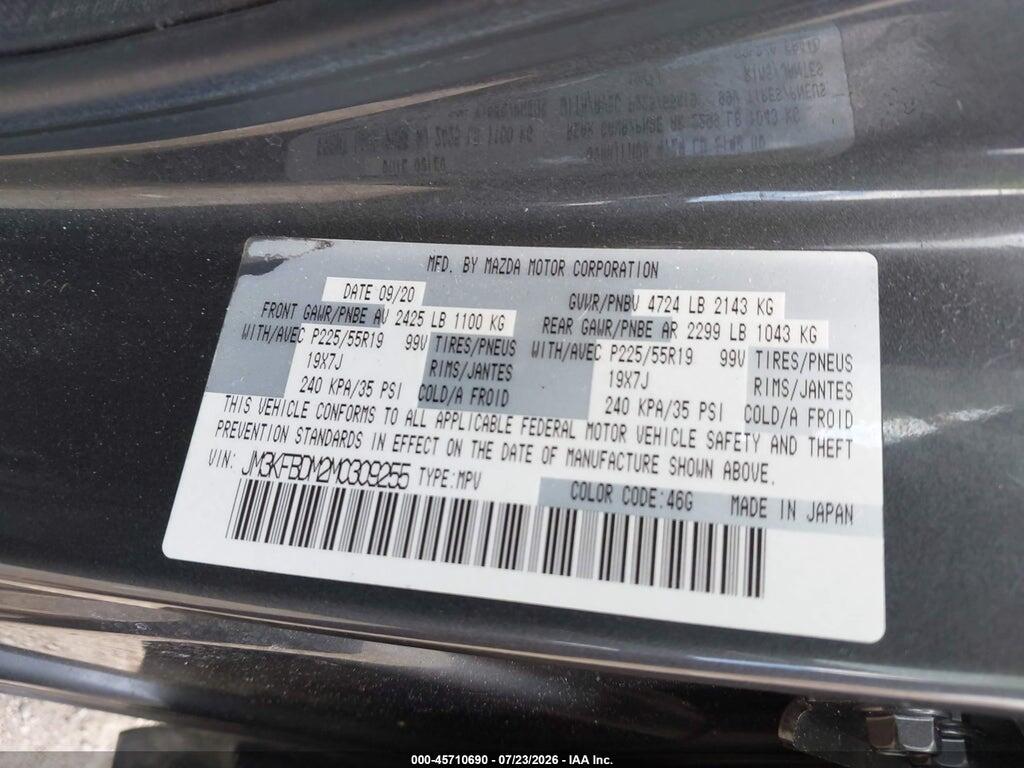 JM3KFBDM2M0309255 2021 MAZDA CX-5 photo no. 9