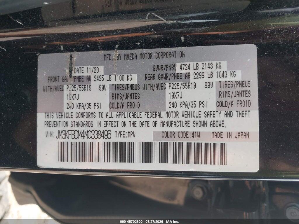 JM3KFBDM4M0338496 2021 MAZDA CX-5 photo no. 9