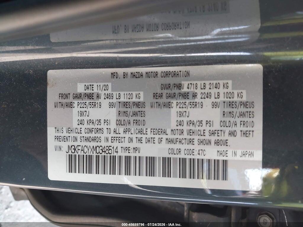 JM3KFACYXM0348514 2021 MAZDA CX-5 photo no. 9