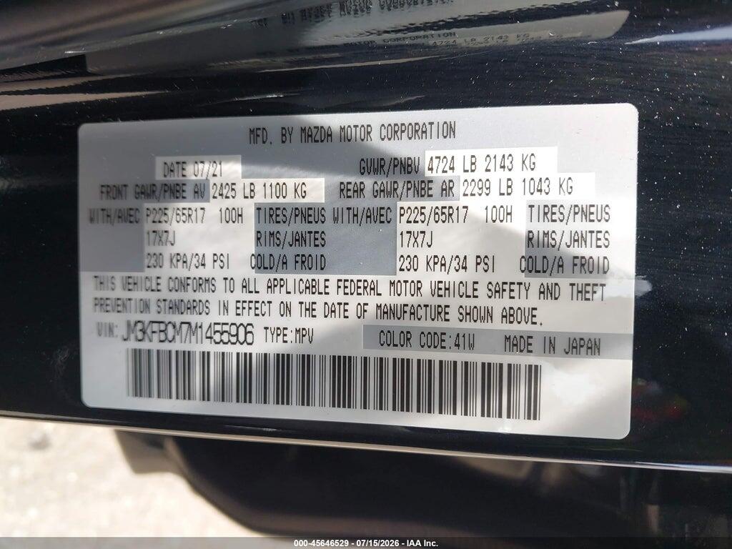 JM3KFBCM7M1455906 2021 MAZDA CX-5 photo no. 9