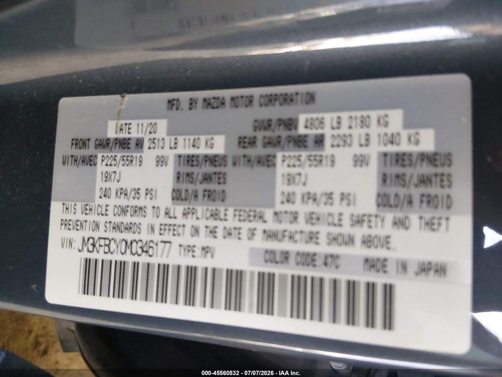 JM3KFBCY0M0346177 2021 MAZDA CX-5 photo no. 9