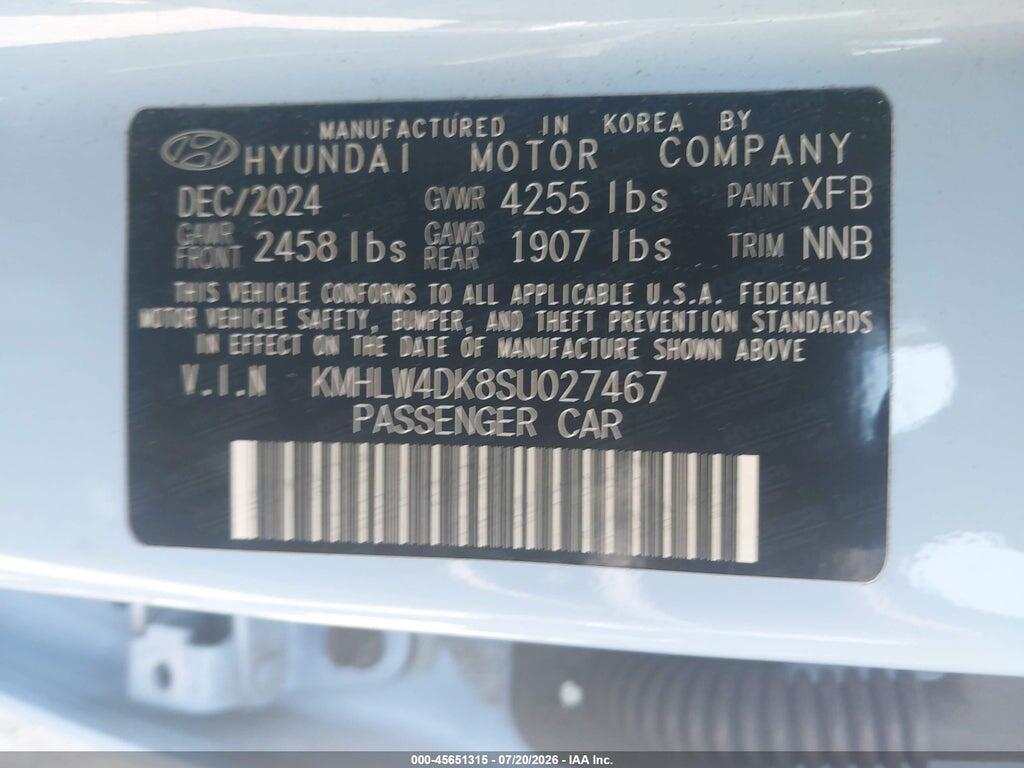 KMHLW4DK8SU027467 2025 HYUNDAI ELANTRA N photo no. 9
