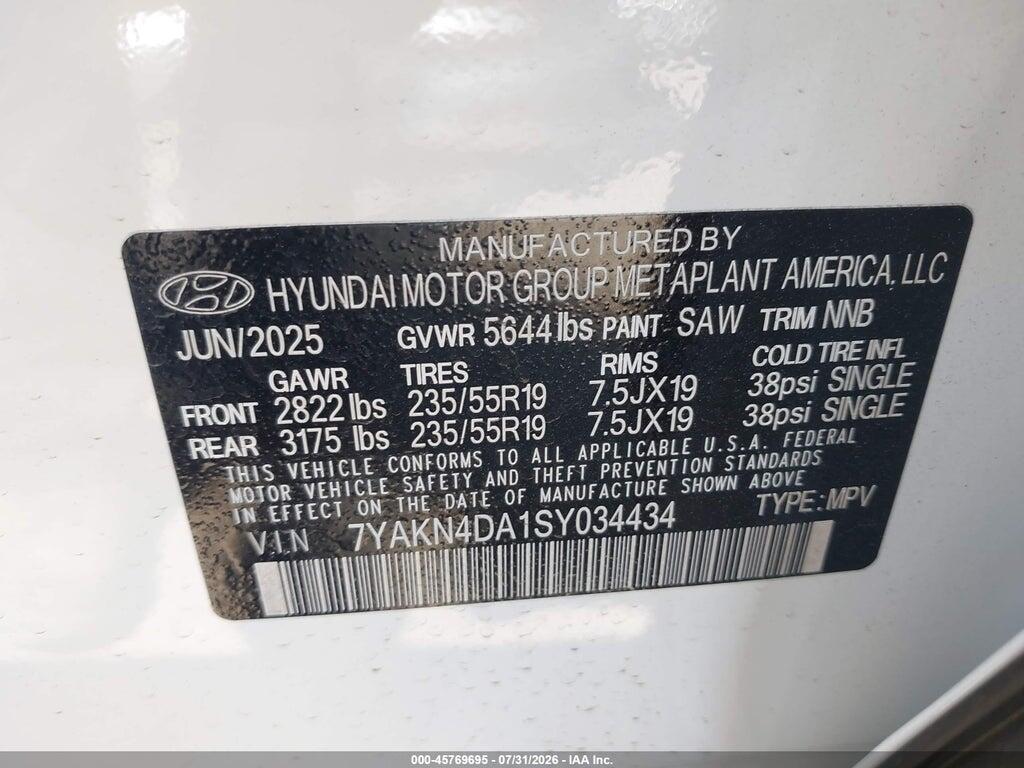 7YAKN4DA1SY034434 2025 HYUNDAI IONIQ 5 photo no. 9