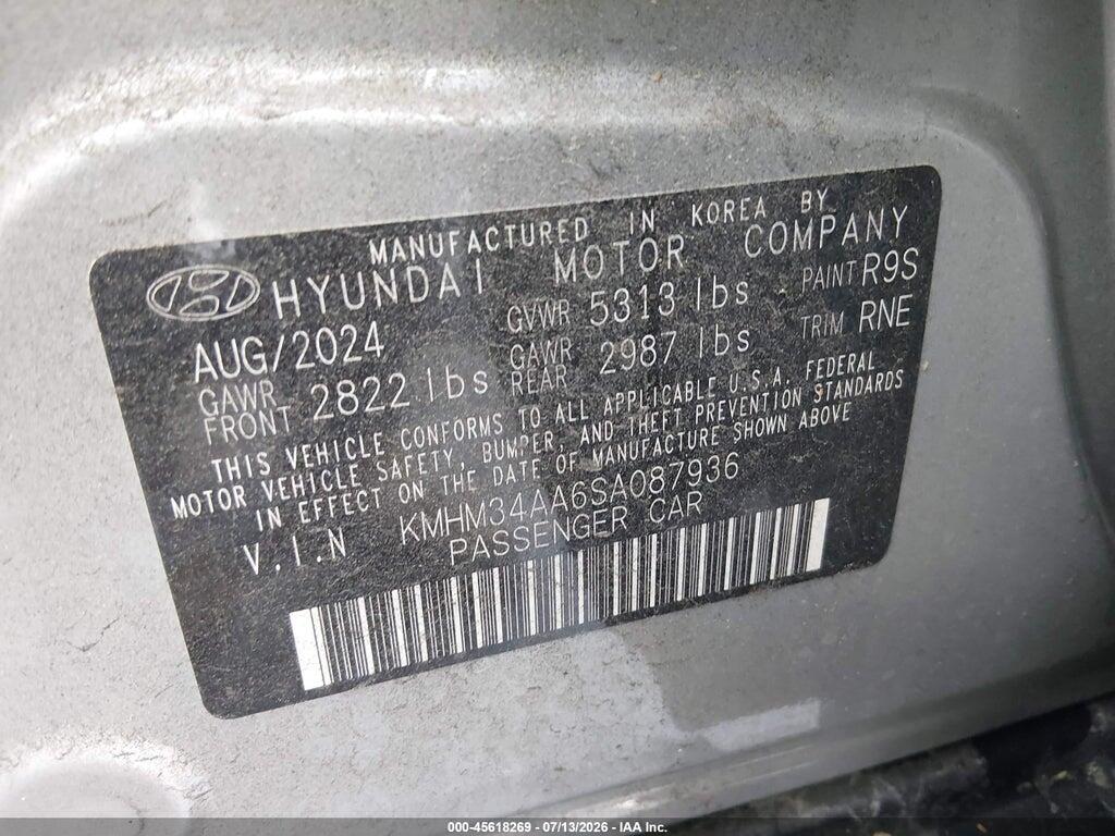 KMHM34AA6SA087936 2025 HYUNDAI IONIQ 6 photo no. 9