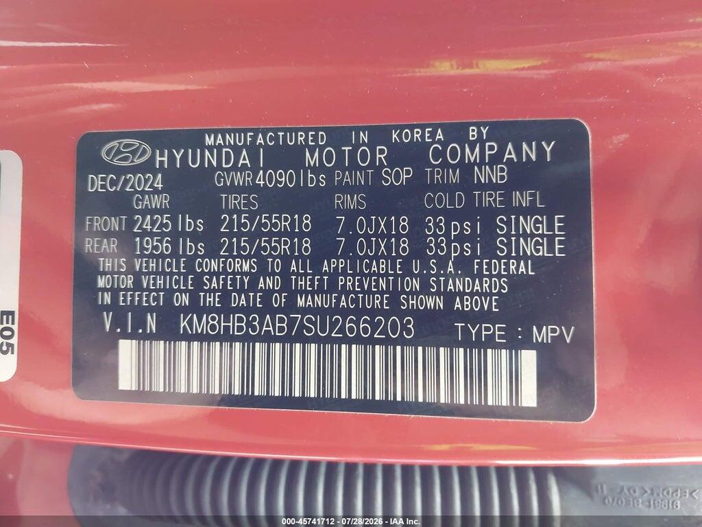 KM8HB3AB7SU266203 2025 HYUNDAI KONA photo no. 9