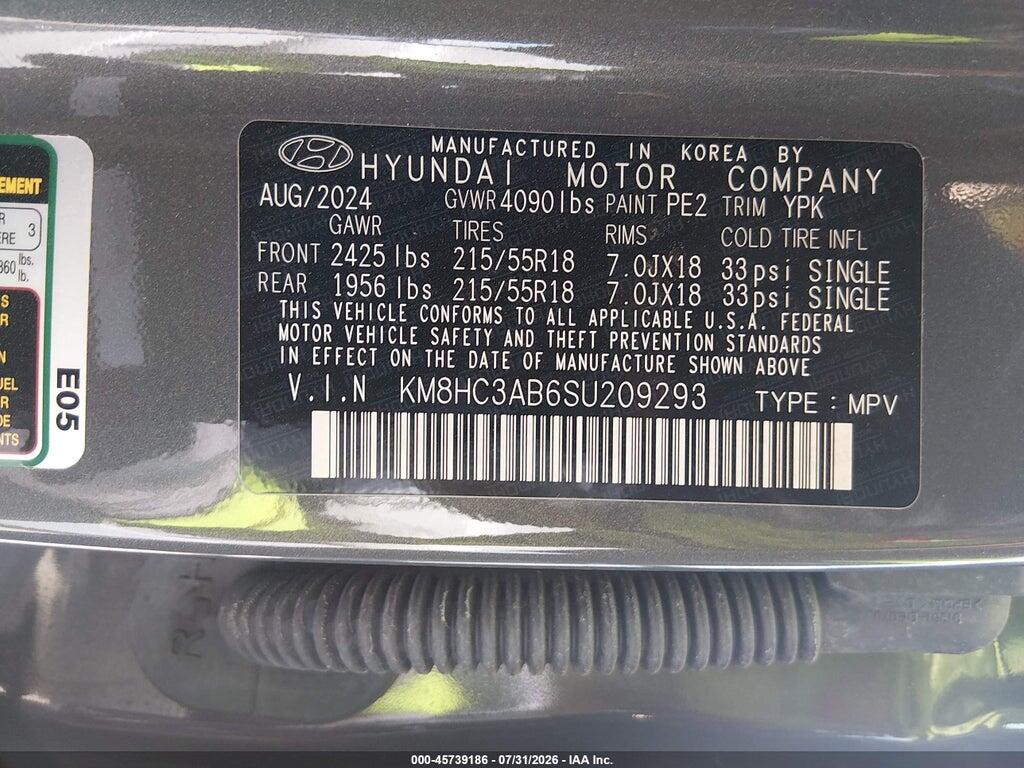 KM8HC3AB6SU209293 2025 HYUNDAI KONA photo no. 9